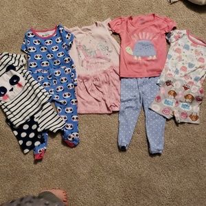 4 sets of pajamas + extra top and shorts bundle